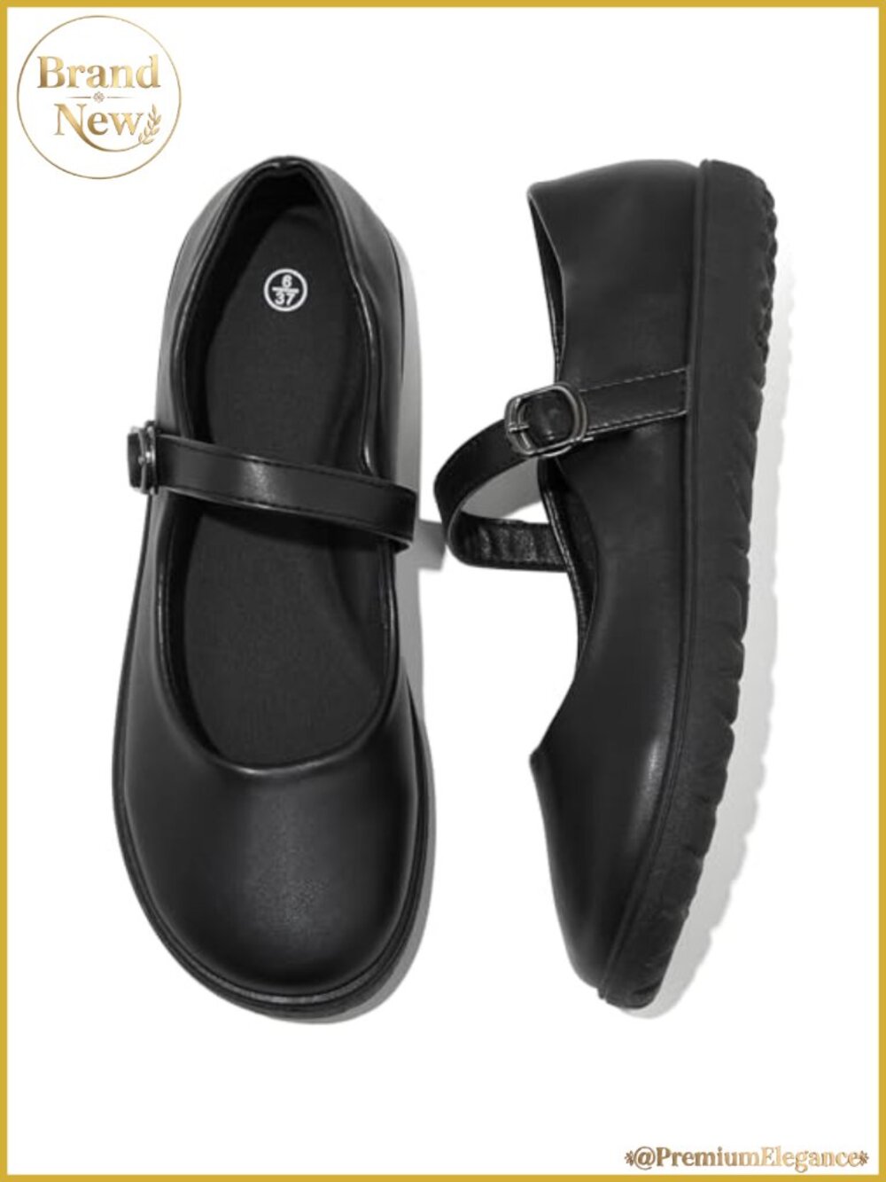 Mary Jane Ballet Flats with Adjustable Strap, Removable Memory Foam Insole,